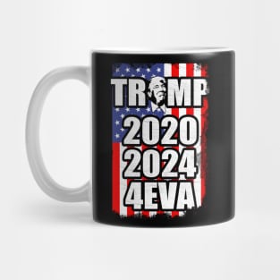 Trump 2020 2024 Forever - Grunge American Flag Mug